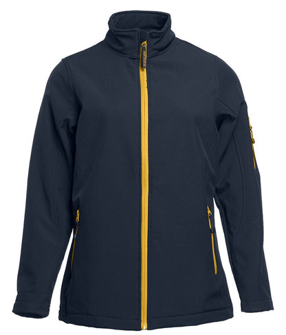 Veste Softshell femme 3 couches 340 g/m²  — coloris Navy / Gold #Couleur_Navy-/-Gold
