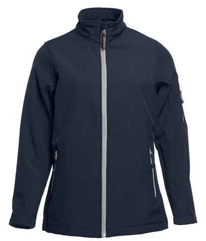 Veste Softshell femme 3 couches 340 g/m²  — coloris Navy / Silver #Couleur_Navy-/-Silver