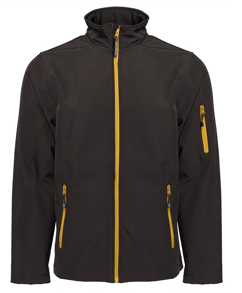 Veste Softshell homme 3 couches 340 g/m²  — coloris Black / Gold #Couleur_Black-/-Gold