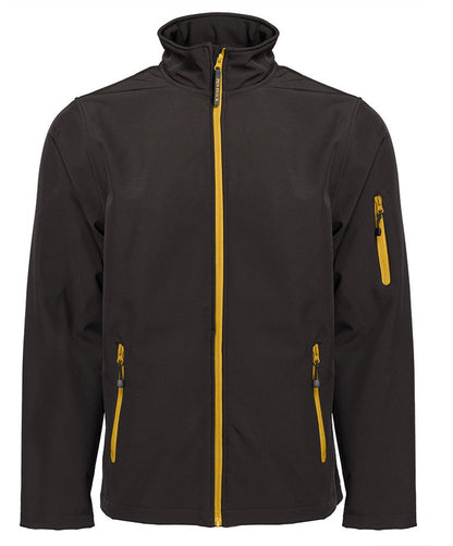 Veste Softshell homme 3 couches 340 g/m²  — coloris Black / Gold #Couleur_Black-/-Gold