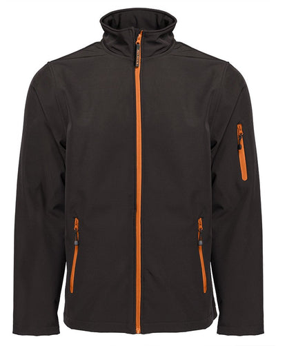 Veste Softshell homme 3 couches 340 g/m²  — coloris Black / Orange #Couleur_Black-/-Orange