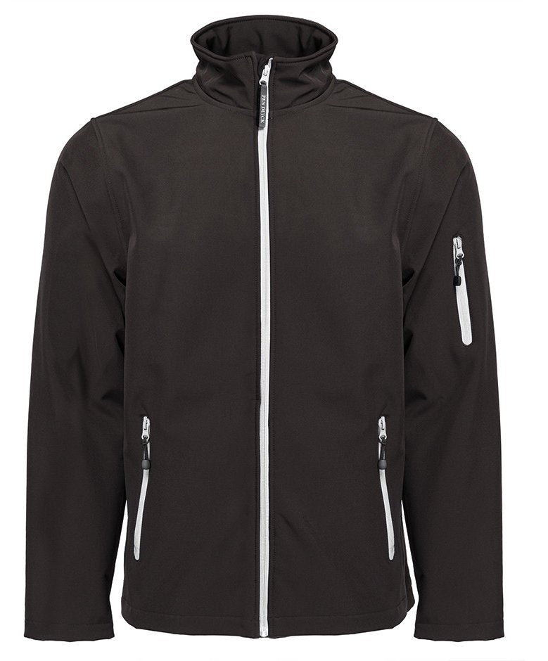 Veste Softshell homme 3 couches 340 g/m²  — coloris Black / White #Couleur_Black-/-White