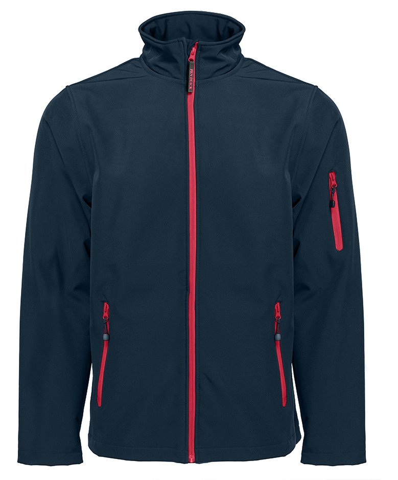 Veste Softshell homme 3 couches 340 g/m²  — coloris Navy / Red #Couleur_Navy-/-Red