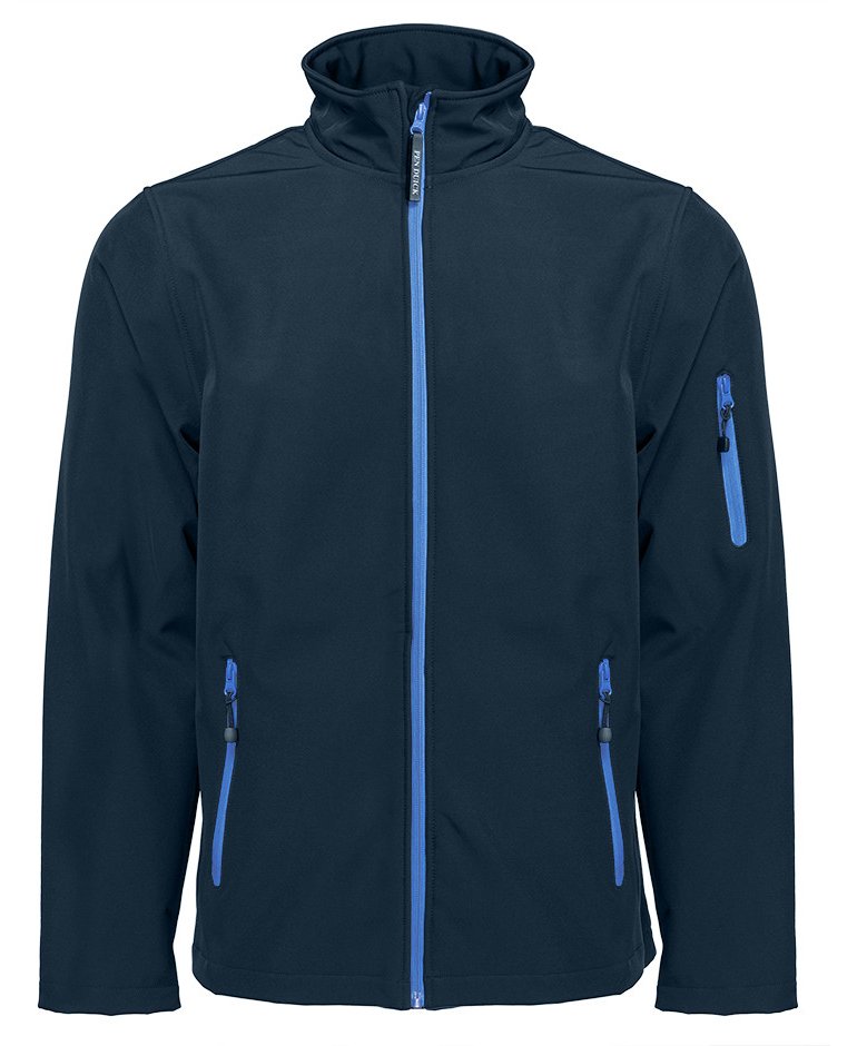 Veste Softshell homme 3 couches 340 g/m²  — coloris Navy / Royal #Couleur_Navy-/-Royal