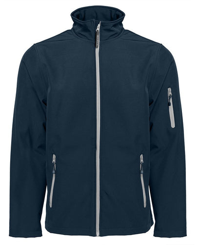 Veste Softshell homme 3 couches 340 g/m²  — coloris Navy / Silver #Couleur_Navy-/-Silver