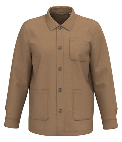 Veste worker écoresponsable délavée unisexe — coloris Washed Dark Camel #Couleur_Washed-Dark-Camel